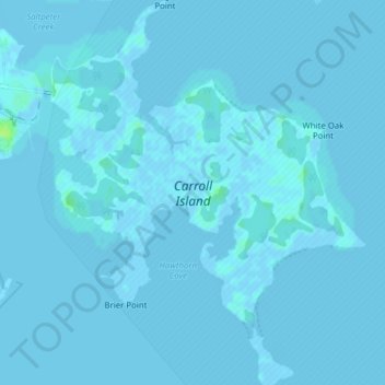 Topografische Karte Carroll Island, Höhe, Relief
