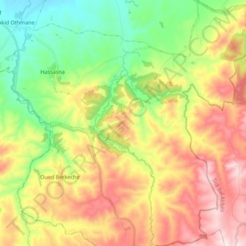 Topografische Karte Hassasna, Höhe, Relief