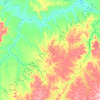 Topografische Karte Canabrava, Höhe, Relief