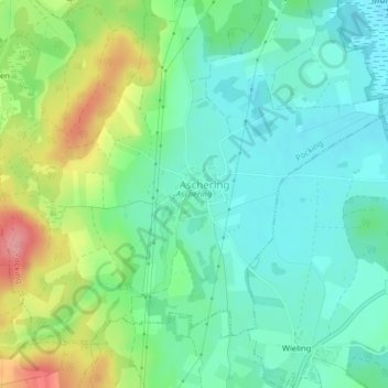 Topografische Karte Aschering, Höhe, Relief