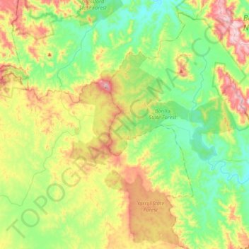 Topografische Karte Kalpowar, Höhe, Relief