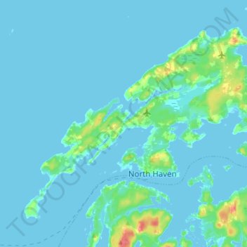 Topografische Karte North Haven Island, Höhe, Relief
