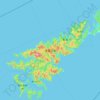 Topografische Karte Amamioshima, Höhe, Relief