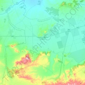 Topografische Karte Tiztoutine تيزضوضين, Höhe, Relief