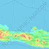 Topografische Karte Zentral-Java, Höhe, Relief
