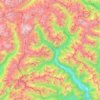 Topografische Karte Bezirk Vallemaggia, Höhe, Relief