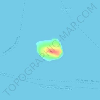 Topografische Karte Haddington Island, Höhe, Relief