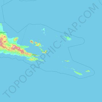 Topografische Karte Milne-Bucht, Höhe, Relief