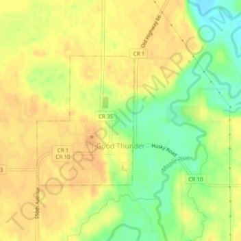 Topografische Karte Good Thunder, Höhe, Relief