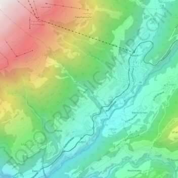 Topografische Karte Lax, Höhe, Relief
