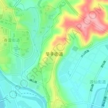 Topografische Karte 华丰街道, Höhe, Relief
