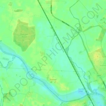 Topografische Karte Overton, Höhe, Relief