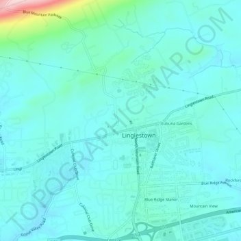 Topografische Karte Linglestown, Höhe, Relief