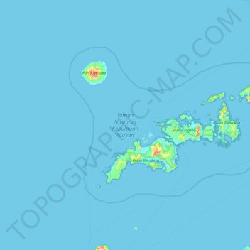 Topografische Karte Kepulauan Togean National Park, Höhe, Relief