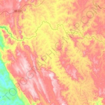 Topografische Karte Costa Sena, Höhe, Relief