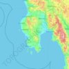 Topografische Karte Regionalbezirk Messenien, Höhe, Relief