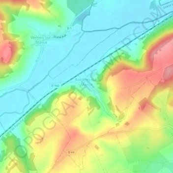 Topografische Karte Rosières-sur-Mance, Höhe, Relief