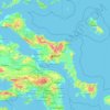 Topografische Karte Εύβοια, Höhe, Relief