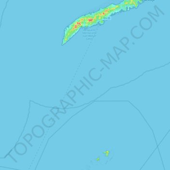 Topografische Karte Roatán, Höhe, Relief
