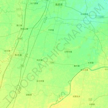 Topografische Karte 东光县, Höhe, Relief