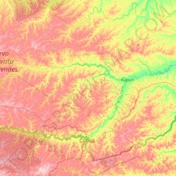 Topografische Karte Brasiléia, Höhe, Relief