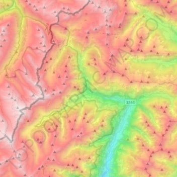 Topografische Karte Moso in Passiria, Höhe, Relief