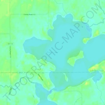 Topografische Karte Platte Lake, Höhe, Relief