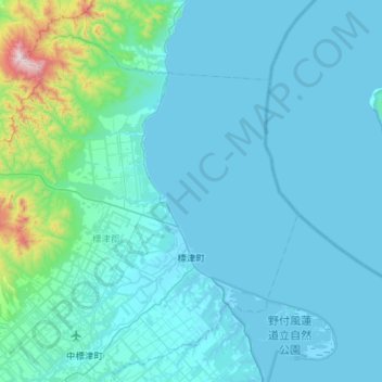 Topografische Karte Shibetsu, Höhe, Relief