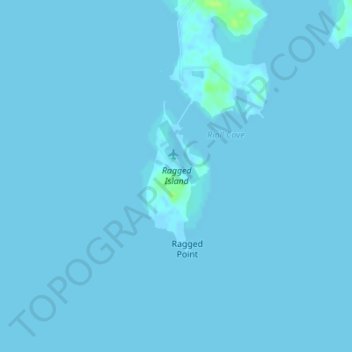 Topografische Karte Ragged Island, Höhe, Relief