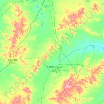 Topografische Karte 上都镇, Höhe, Relief