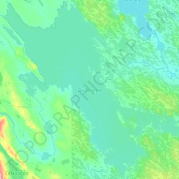 Topografische Karte Ондозеро, Höhe, Relief