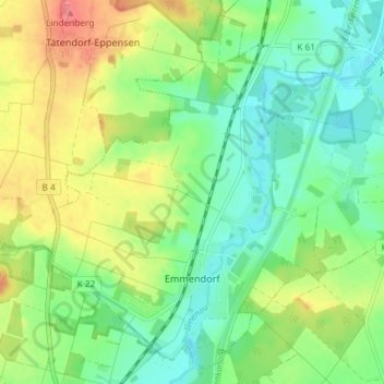Topografische Karte Emmendorf, Höhe, Relief