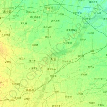 Topografische Karte Xian, Höhe, Relief