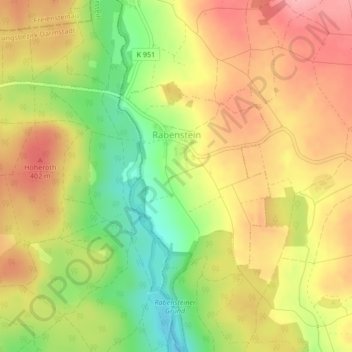 Topografische Karte Rabenstein, Höhe, Relief