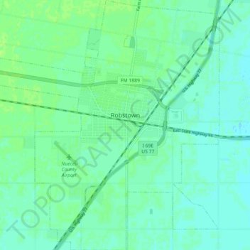 Topografische Karte Robstown, Höhe, Relief