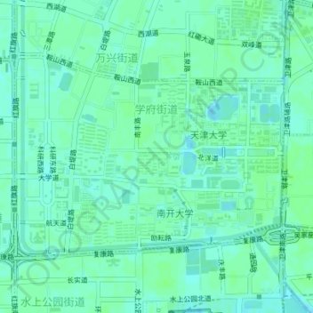 Topografische Karte Xuefu, Höhe, Relief