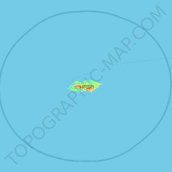 Topografische Karte Yonaguni, Höhe, Relief