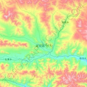 Topografische Karte 协格尔镇, Höhe, Relief