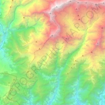 Topografische Karte Ghandruk, Höhe, Relief