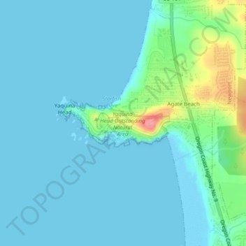 Topografische Karte Yaquina Head Outstanding Natural Area, Höhe, Relief