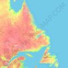Topografische Karte Neufundland und Labrador, Höhe, Relief