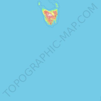 Topografische Karte Tasmanien, Höhe, Relief