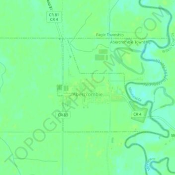 Topografische Karte Abercrombie, Höhe, Relief