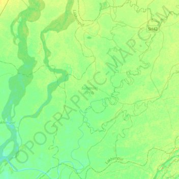 Topografische Karte Subansiri (Pt-I), Höhe, Relief