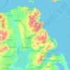 Topografische Karte County Antrim, Höhe, Relief
