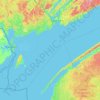 Topografische Karte Baie de Fundy, Höhe, Relief