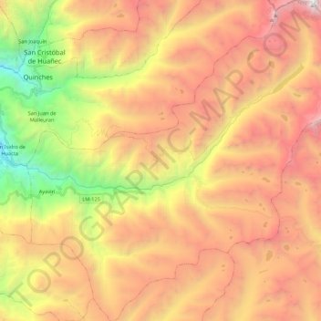 Topografische Karte Ayaviri, Höhe, Relief