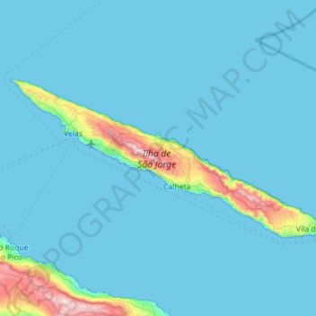 Topografische Karte São Jorge, Höhe, Relief