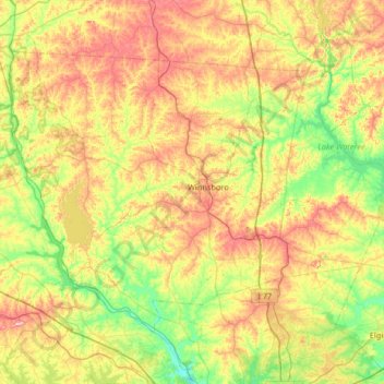 Topografische Karte Fairfield County, Höhe, Relief