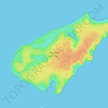 Topografische Karte Drysdale Island, Höhe, Relief